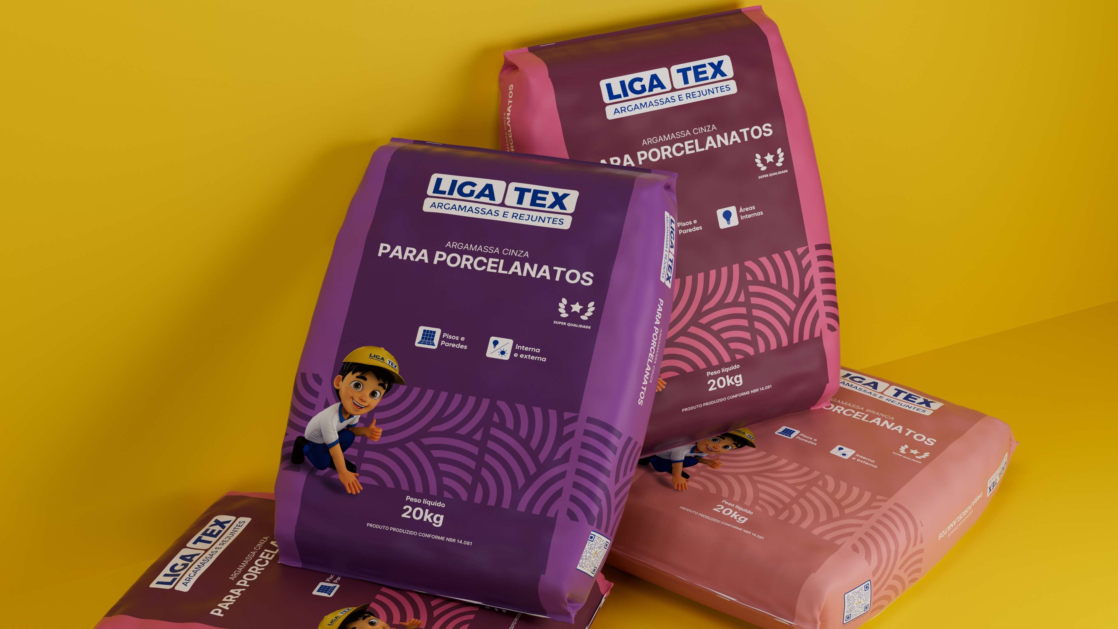 Novas embalagens da linha de Argamassas Colantes LigaTex